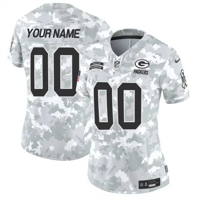Womens Green Bay Packers Active Player Custom 2024 F.U.S.E Arctic Camo Salute To Service Limited Stitched Football Jersey(Run Small)->customized nfl jersey->Custom Jersey
